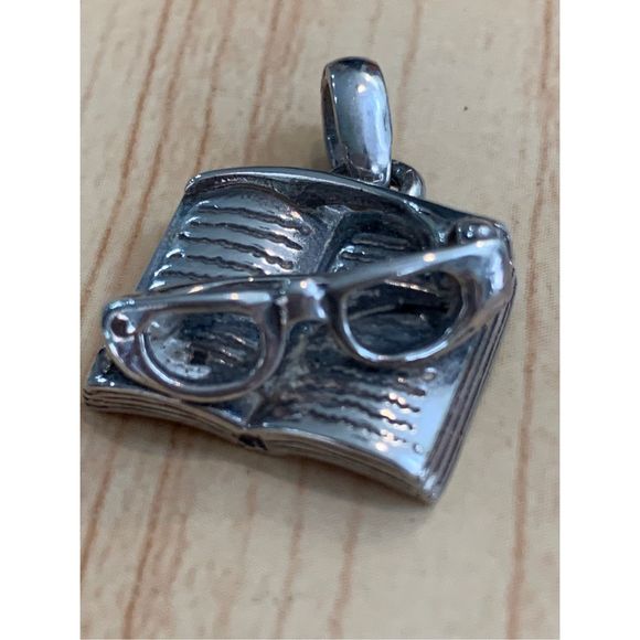 Book and Glasses Sterling Silver Jewelry Charm #reading #mom - Picture 1 of 4